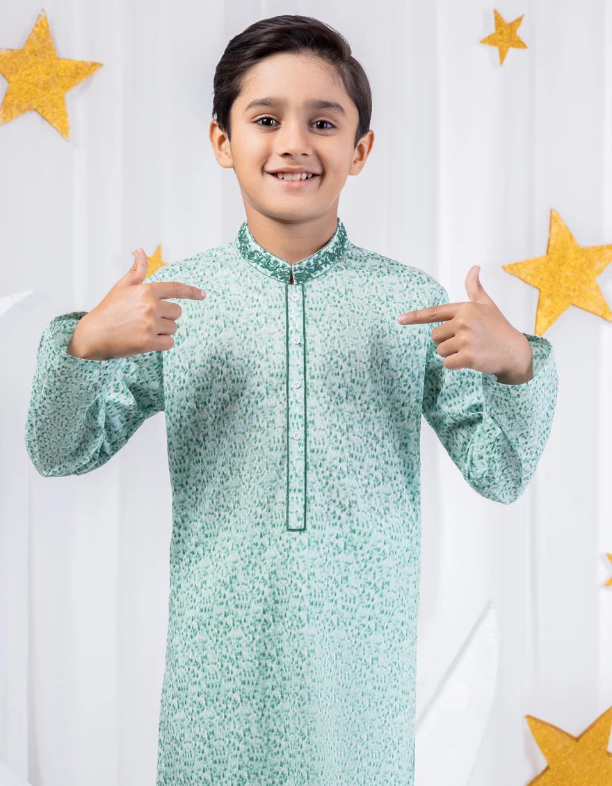GREEN COTTON KURTA | JCK-S-39039/S24/JJ9212-SF - Image 2