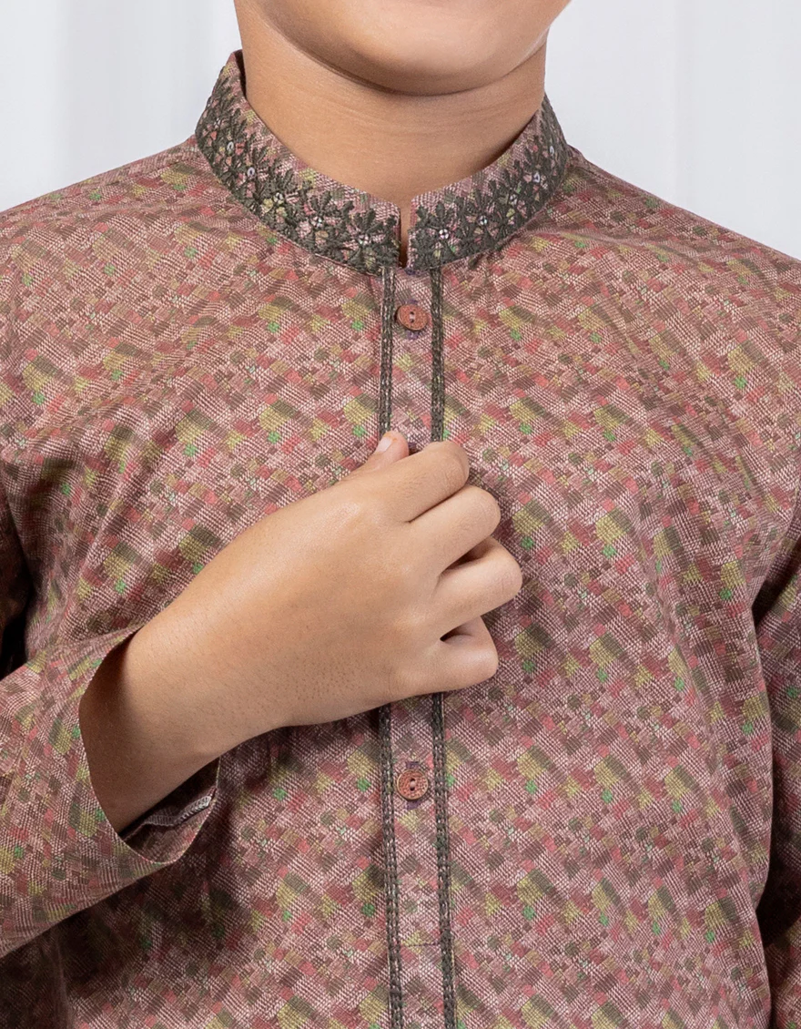 BROWN COTTON KURTA | JCK-S-39042/S24/JJ9212-SF - Image 2