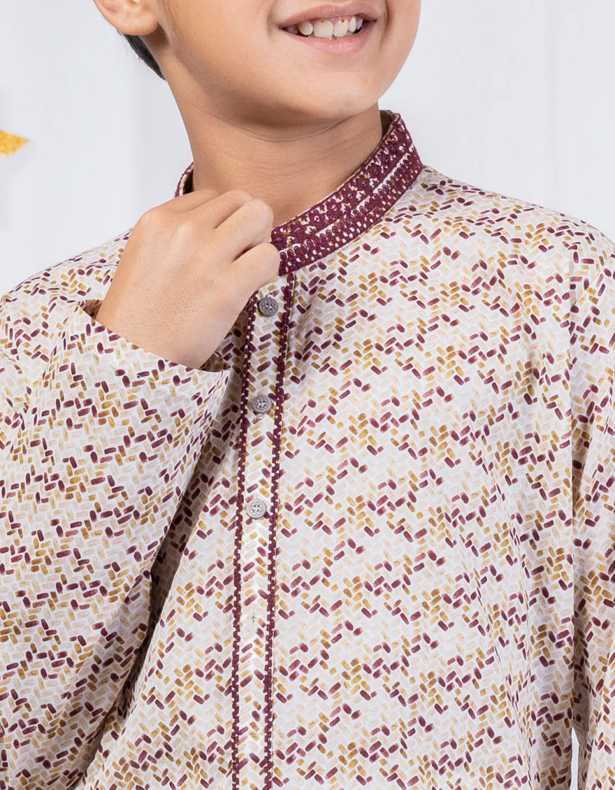 BROWN COTTON KURTA | JCK-S-39055/S24/JJ9212-SF - Image 2