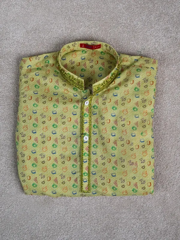GREEN COTTON KURTA | JCK-S-46334/S24/JJ9212-SF - Image 2