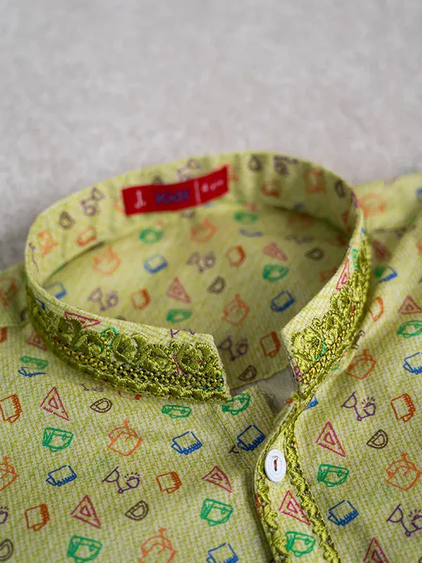 GREEN COTTON KURTA | JCK-S-46334/S24/JJ9212-SF - Image 3