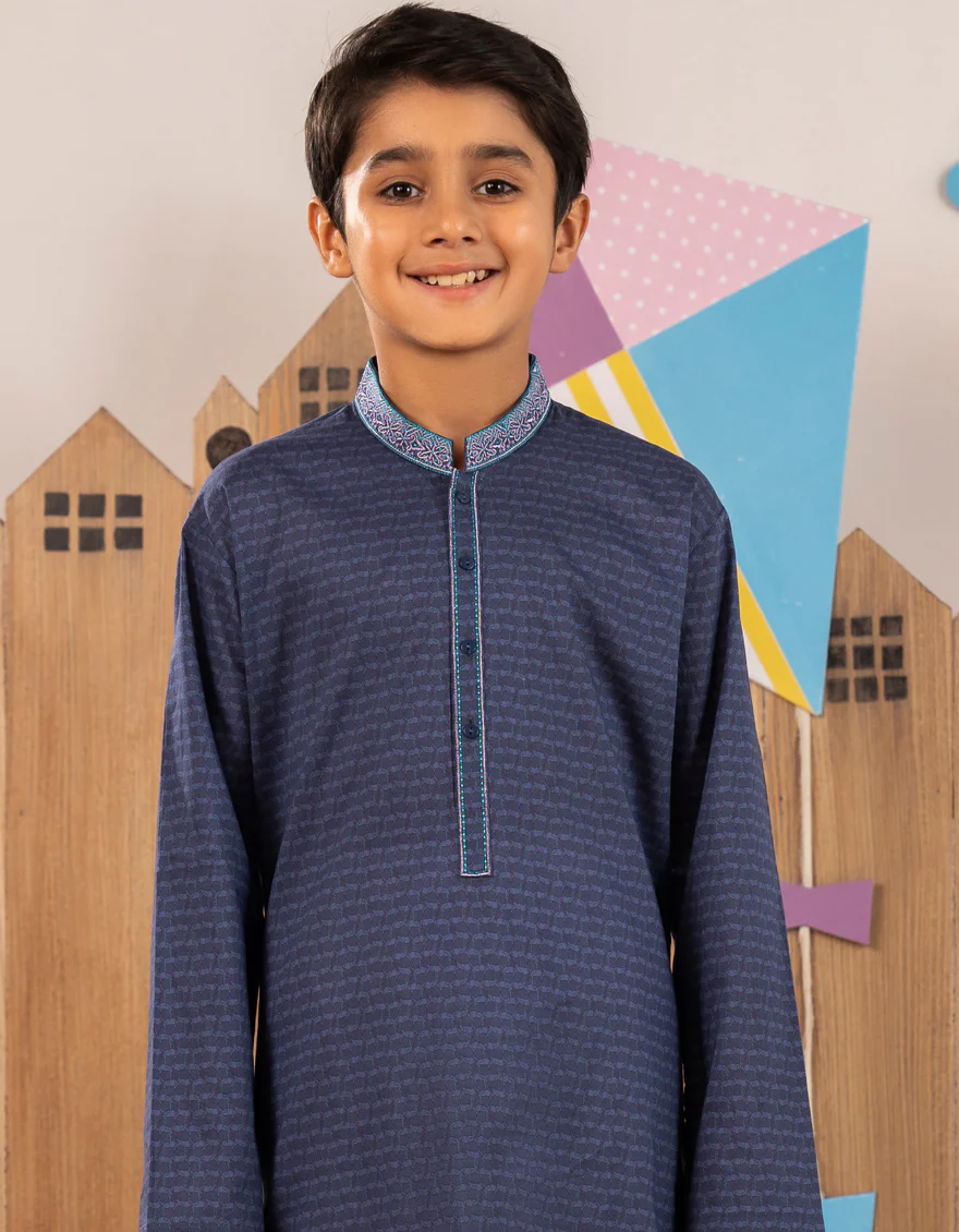 BLUE COTTON KURTA | JCK-S-46690/S25/JJ9775-SF - Image 2