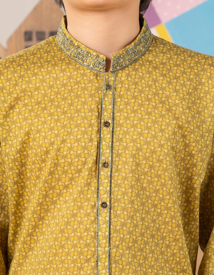 YELLOW LEMON COTTON KURTA | JCK-S-46693/S25/JJ97 - Image 3