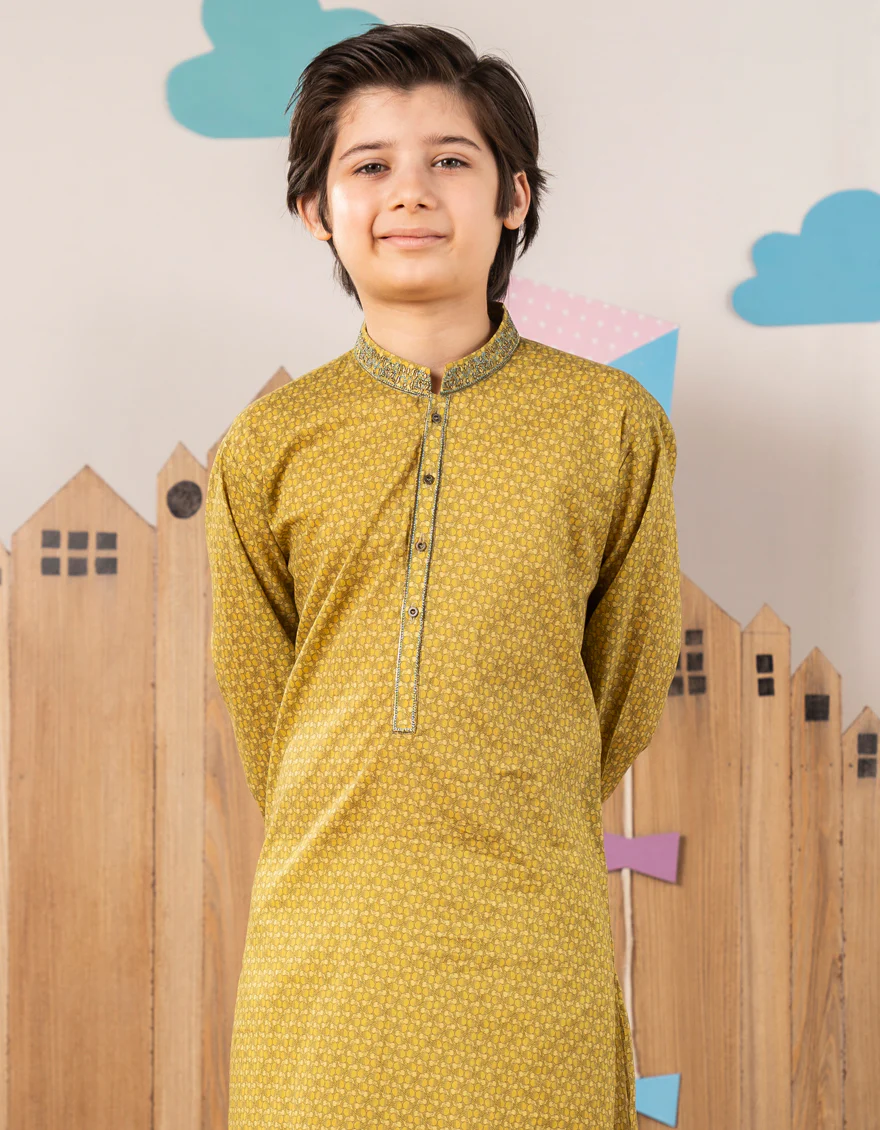 LEMON YELLOW COTTON KURTA | JCK-S-46693/S25/JJ9775-SF - Image 2