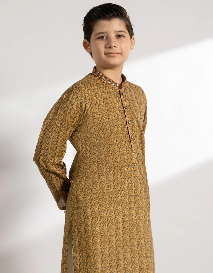 YELLOW COTTON KURTA | JCK-S-46770/S25/JJ9776-SF - Image 2
