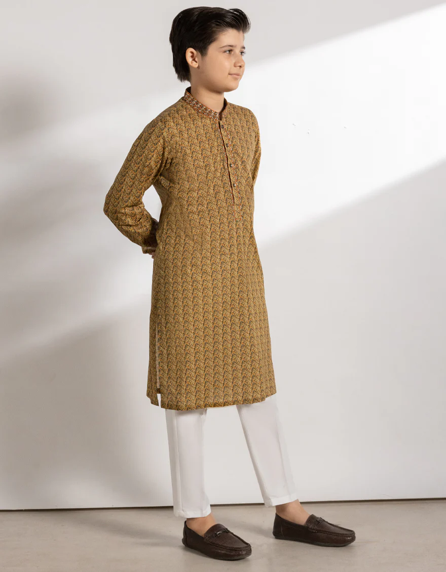 YELLOW COTTON KURTA | JCK-S-46770/S25/JJ9776-SF - Image 3