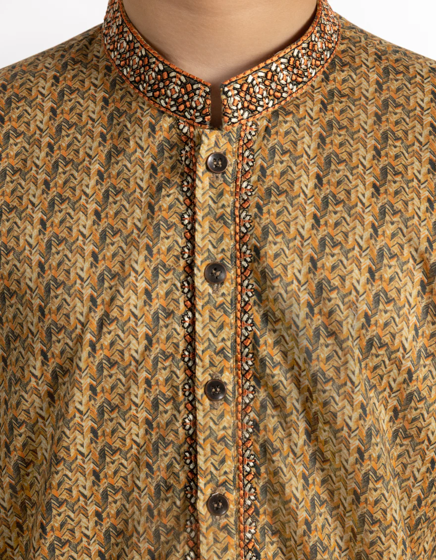 YELLOW COTTON KURTA | JCK-S-46770/S25/JJ9776-SF - Image 4