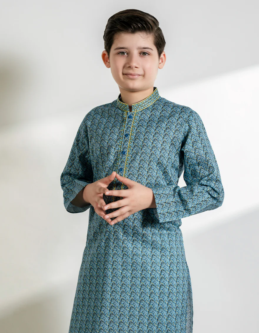 BLUE COTTON KURTA | JCK-S-46771/S25/JJ9776-SF - Image 2