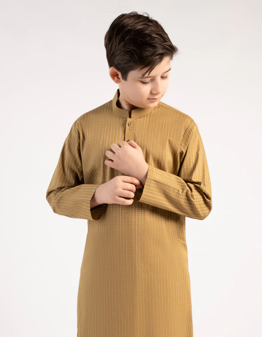 CAMEL BROWN COTTON KURTA | JCK-S-46846/S25/JJ10548-CL - Image 2