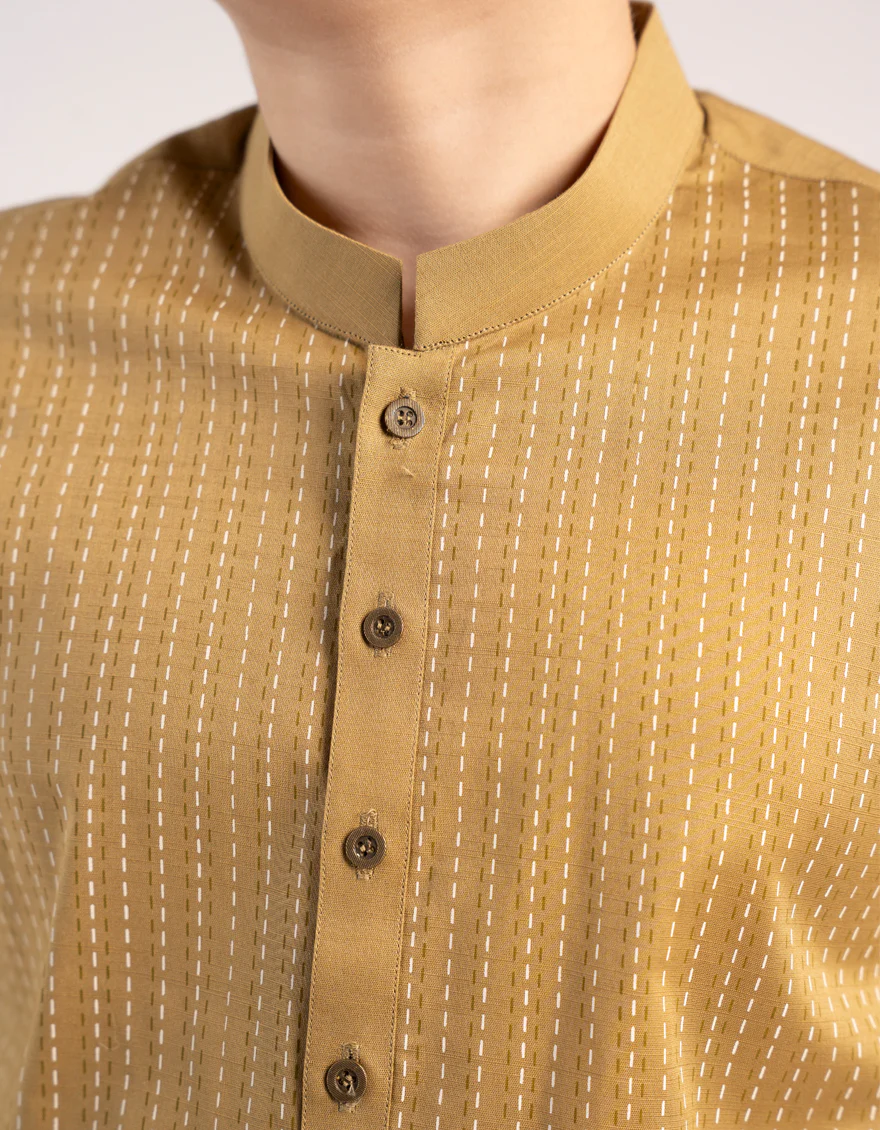 CAMEL BROWN COTTON KURTA | JCK-S-46846/S25/JJ10548-CL - Image 3