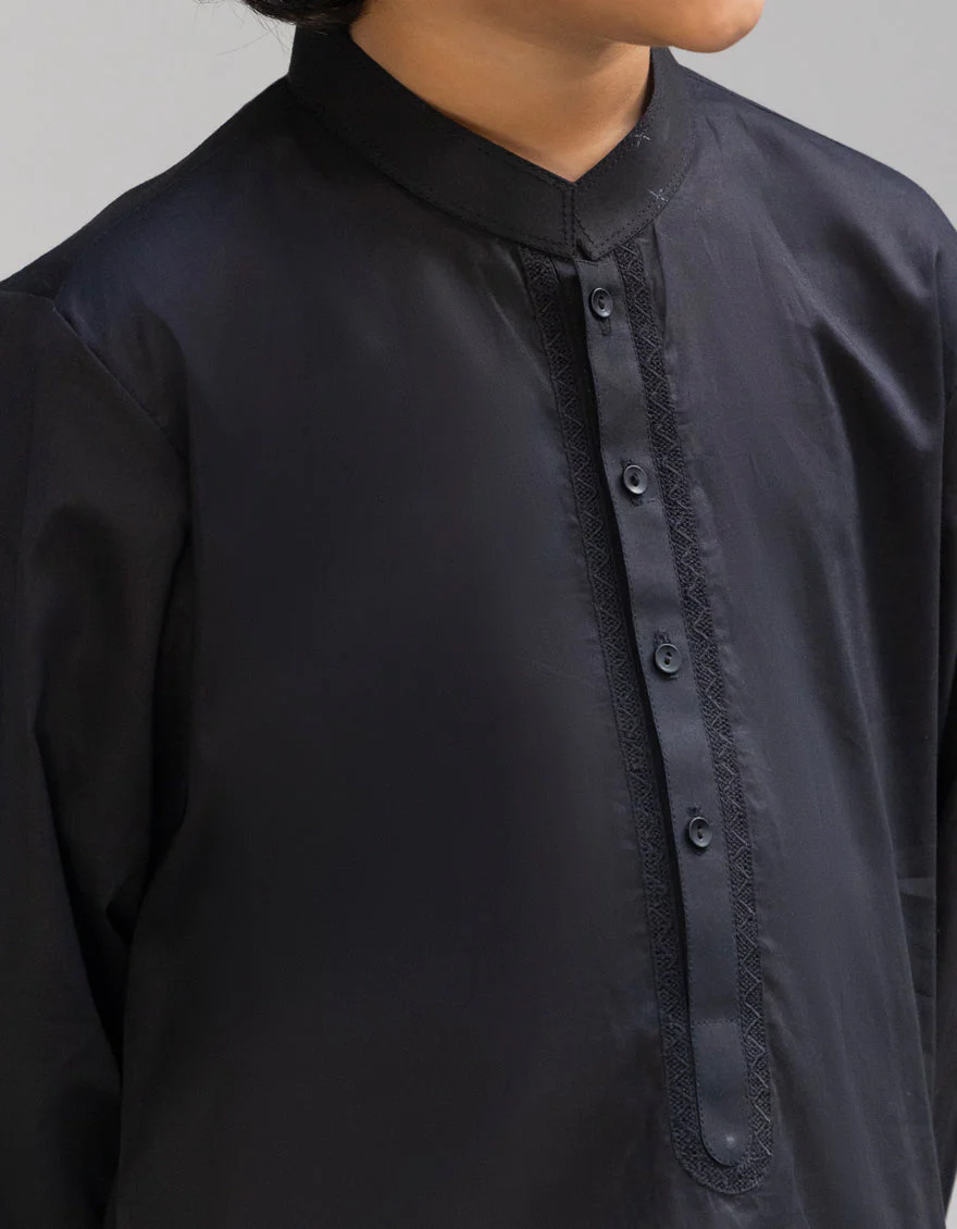 BLACK COTTON KURTA | JCK-S-90486/S25/JJ9212-SF - Image 2
