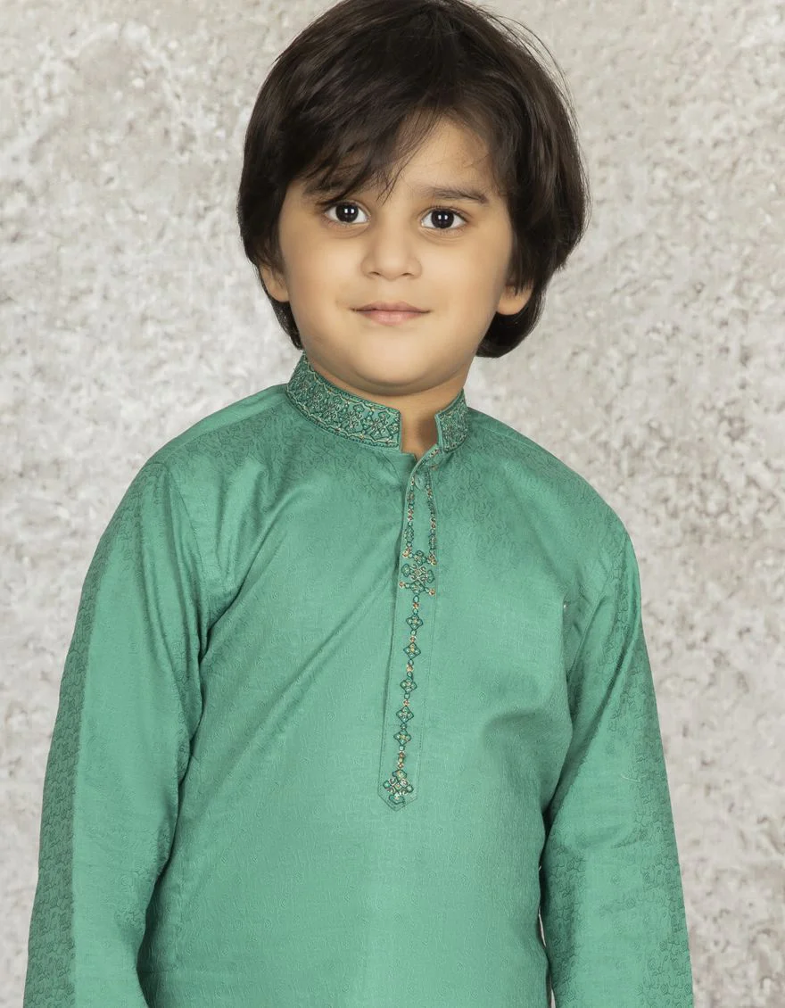 GREEN KURTA | JCK-S-US-35869/S22/JJ7030-SF - Image 2