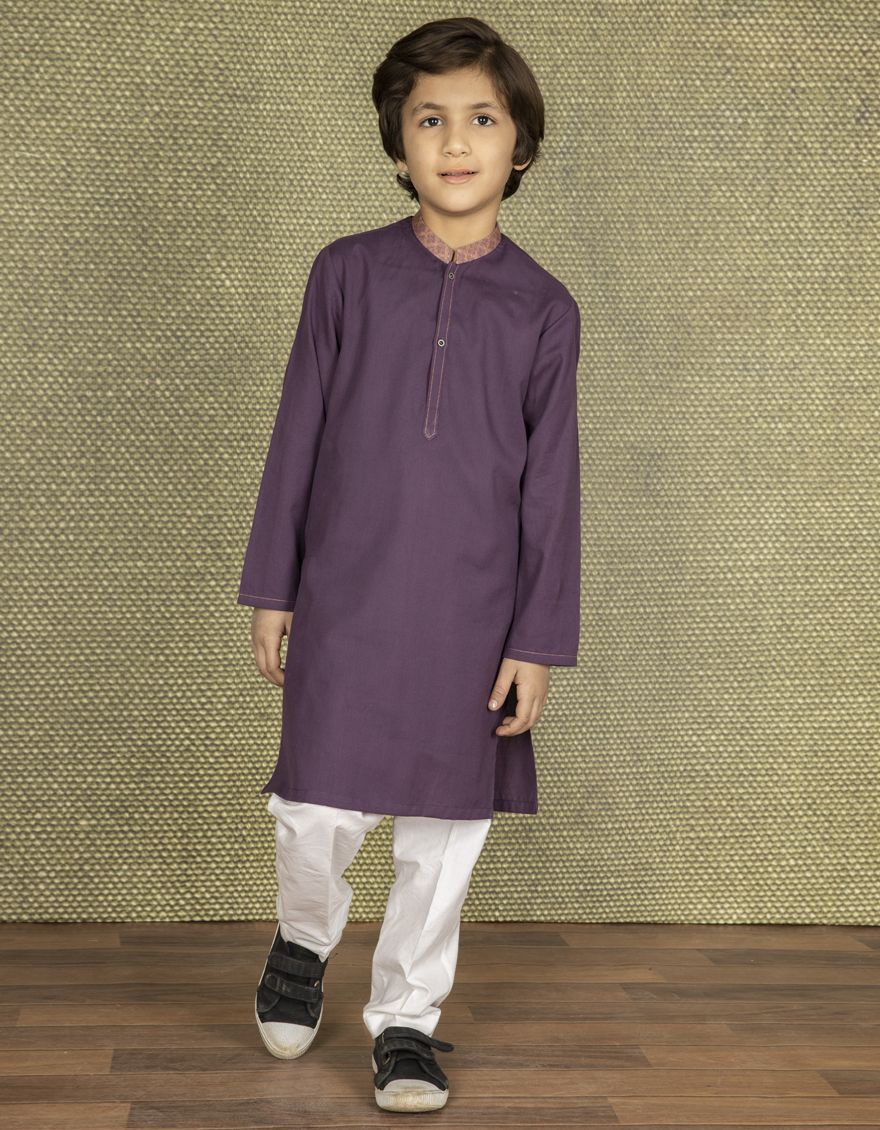 PEACH PURPLE KURTA | JCK-S-US-35882/S22/DMR3183-PN - Image 3