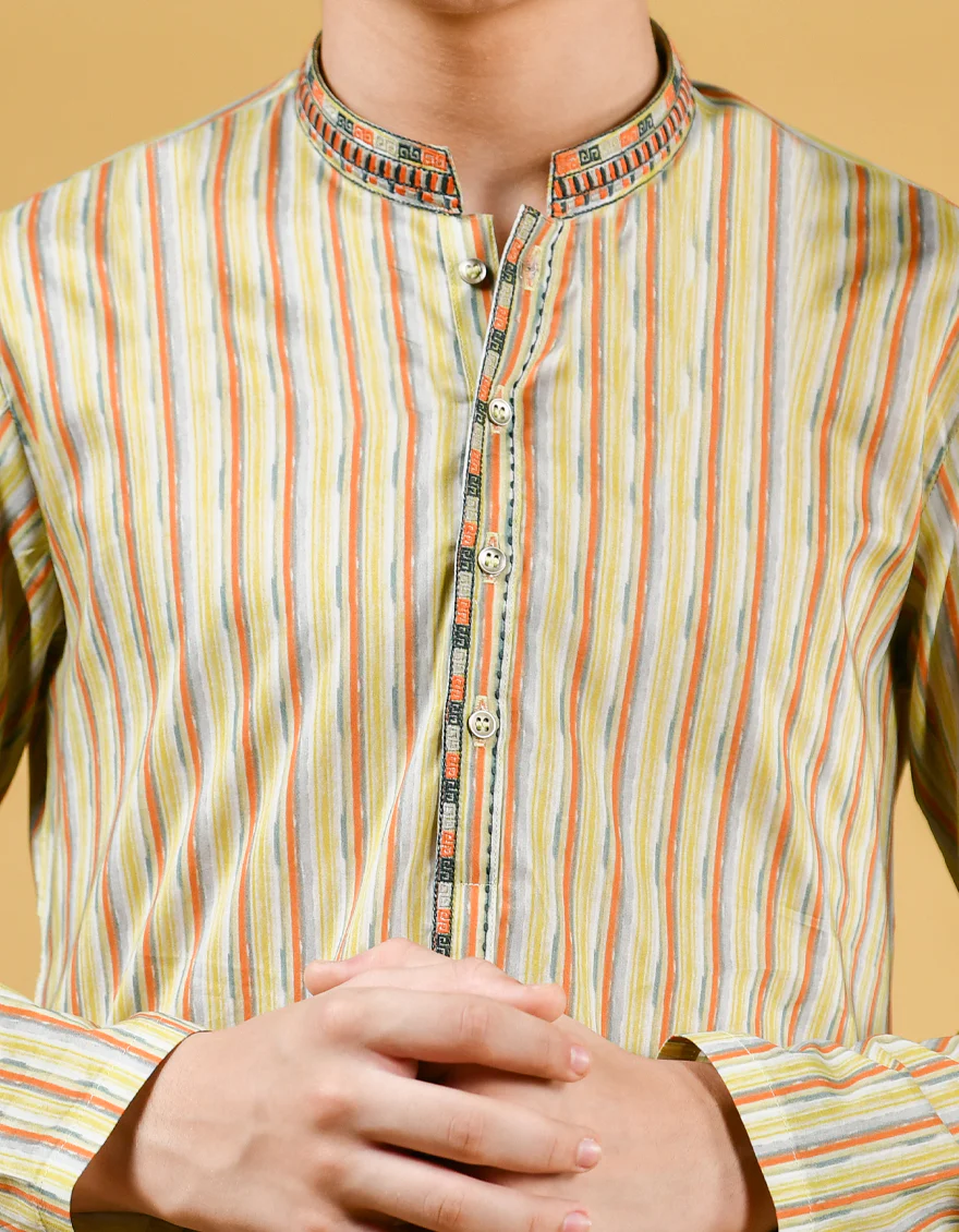YELLOW COTTON KURTA | JCK-S-US-35957/S22/JJ7546-SF - Image 2