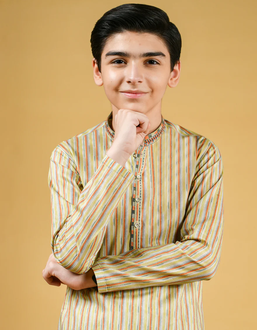 YELLOW COTTON KURTA | JCK-S-US-35957/S22/JJ7546-SF - Image 4