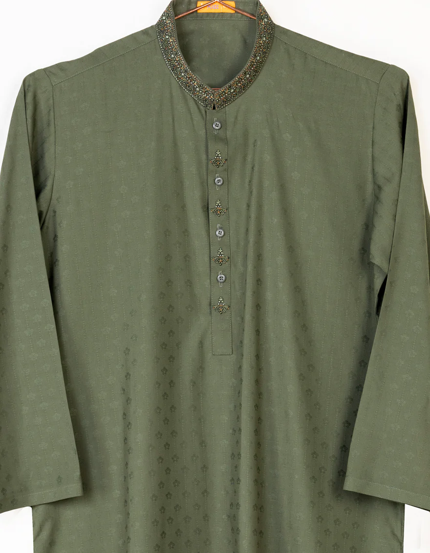 GREEN BLENDED KURTA | JCK-S-US-38392/S23/JJ8616-SF - Image 2