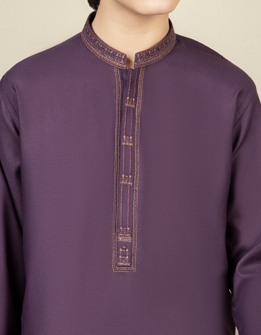 PURPLE BLENDED KURTA | JCK-S-US-38478/S22/JJ8129-FL - Image 2