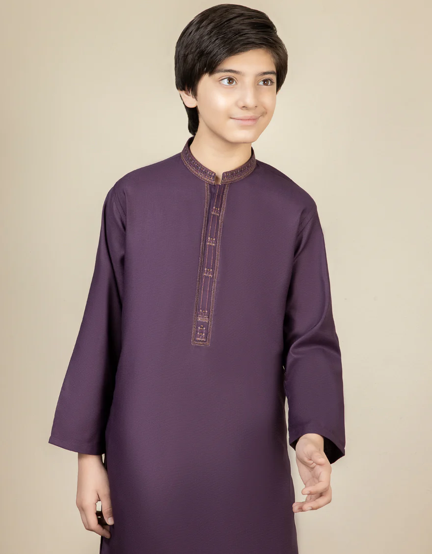 PURPLE BLENDED KURTA | JCK-S-US-38478/S22/JJ8129-FL - Image 3
