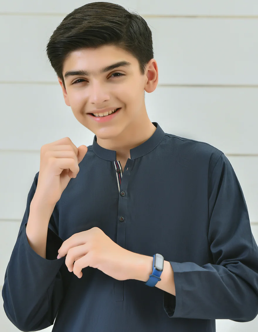 GREYISH BLUE COTTON KURTA | JCK-S-US-38484/S22/JJ8133-PN - Image 2