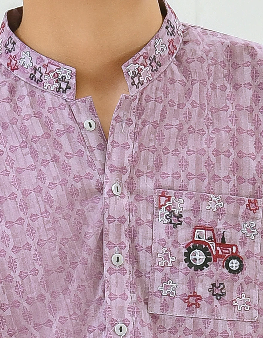 LILAC COTTON KURTA | JCK-S-US-38493/S22/JJ7546-SF - Image 2