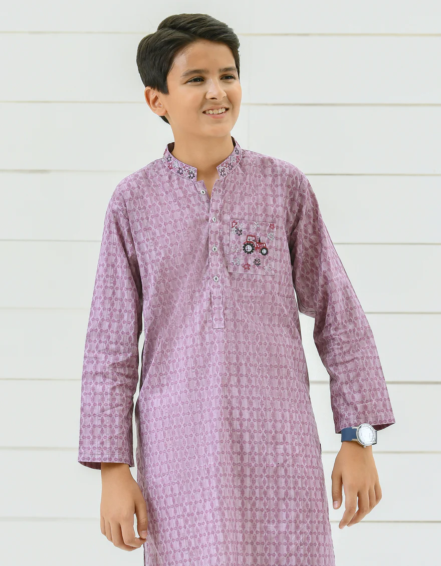 LILAC COTTON KURTA | JCK-S-US-38493/S22/JJ7546-SF - Image 3