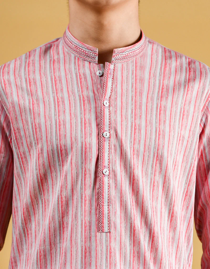 MULTI PINK COTTON KURTA | JCK-S-US-38529/S22/JJ7546-SF - Image 2