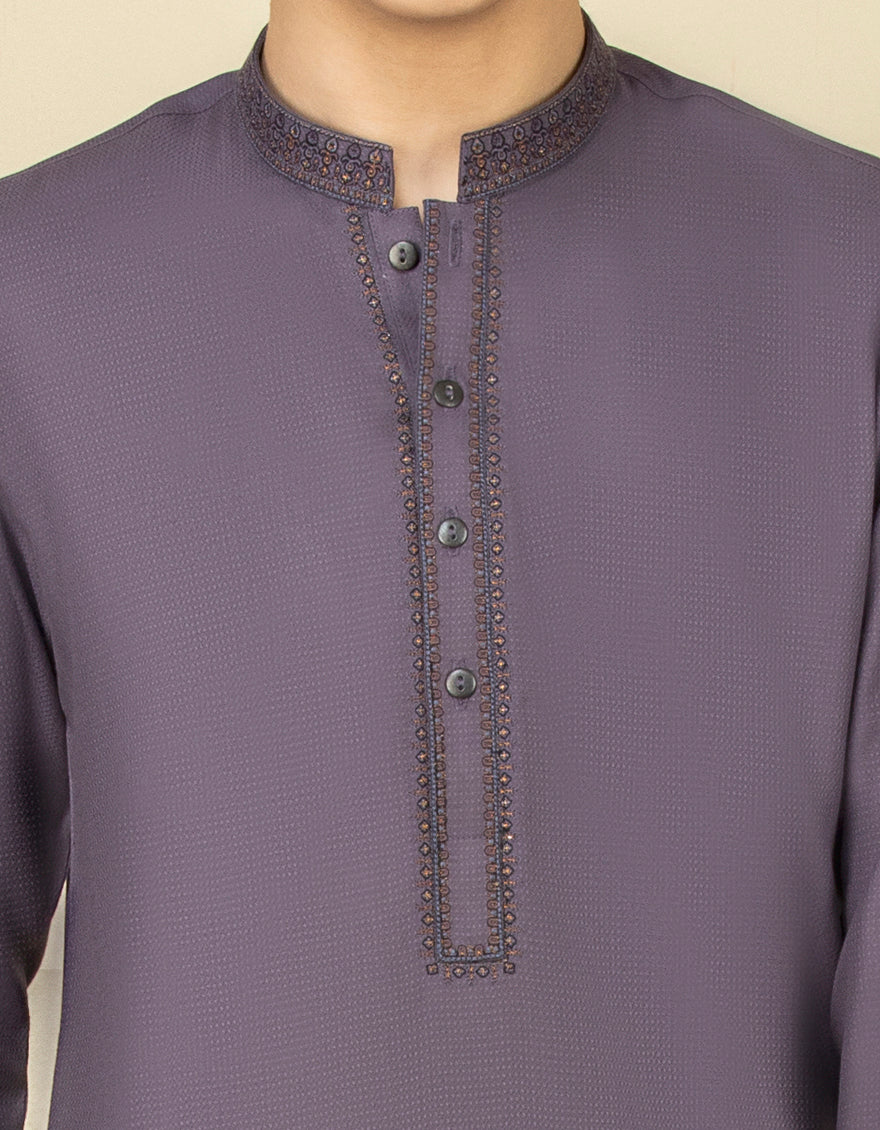 PURPLE BLENDED KURTA | JCK-S-US-38561/S22/JJ8128-FL - Image 2