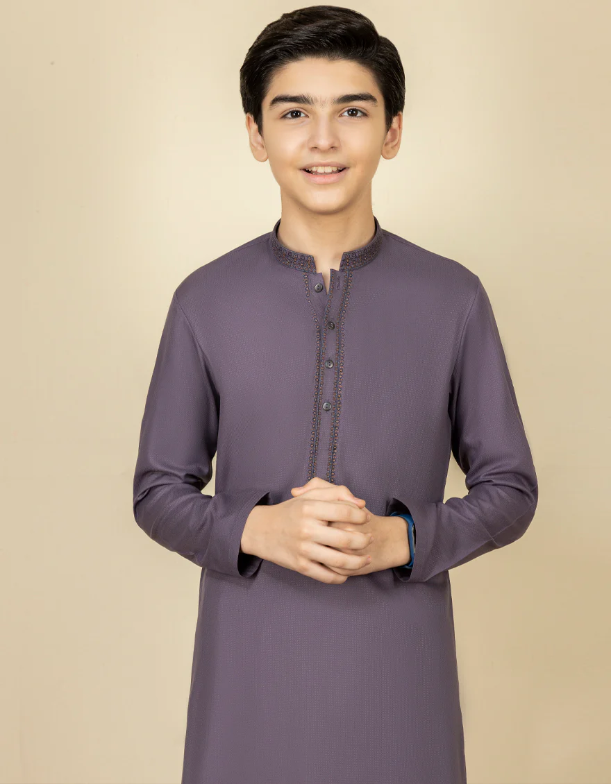 PURPLE BLENDED KURTA | JCK-S-US-38561/S22/JJ8128-FL - Image 3