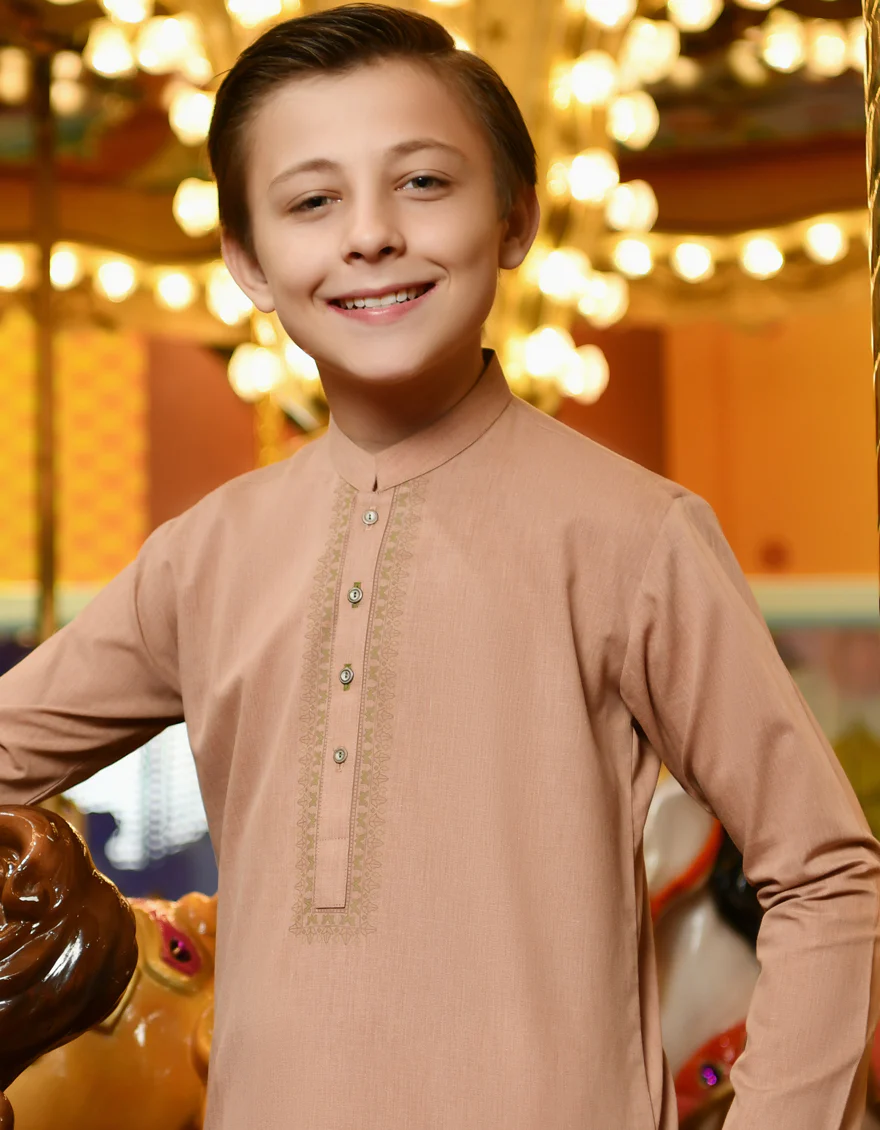 PEACH BLENDED KURTA | JCK-S-US-38702/S23/JJ8213-CL - Image 2