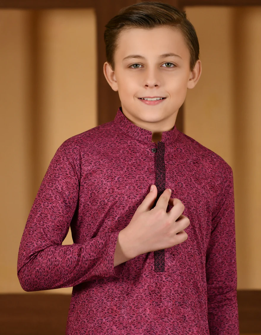 MAGENTA COTTON KURTA | JCK-S-US-38724/S23/JJ8771-SF - Image 2