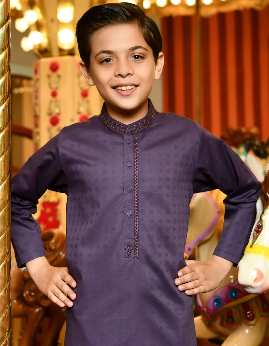 LILAC PURPLE COTTON KURTA | JCK-S-US-38728/S23/JJ7401-FL - Image 2