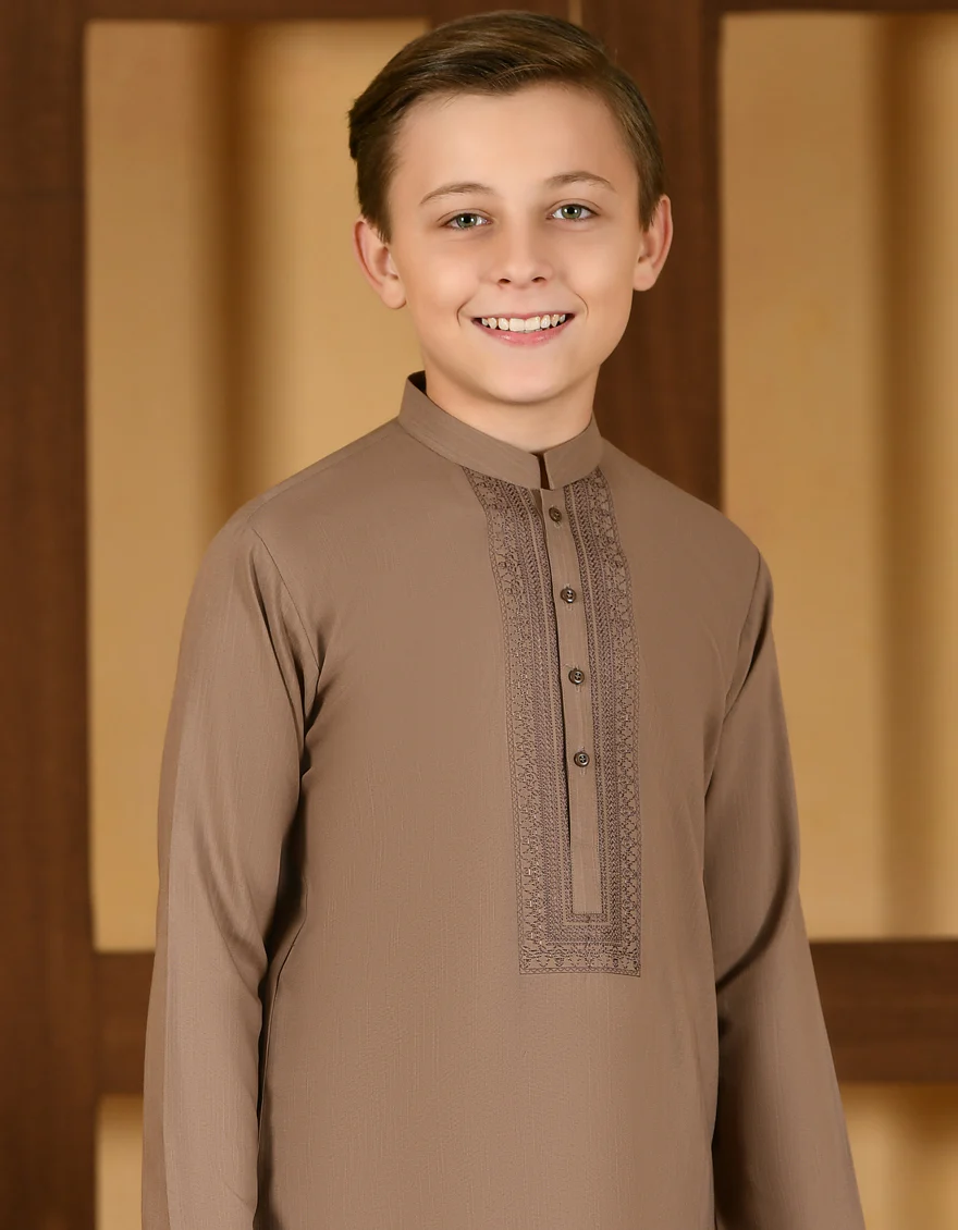 CHESTNUT BROWN BLENDED KURTA | JCK-S-US-38735/S23/JJ8717-SF - Image 2