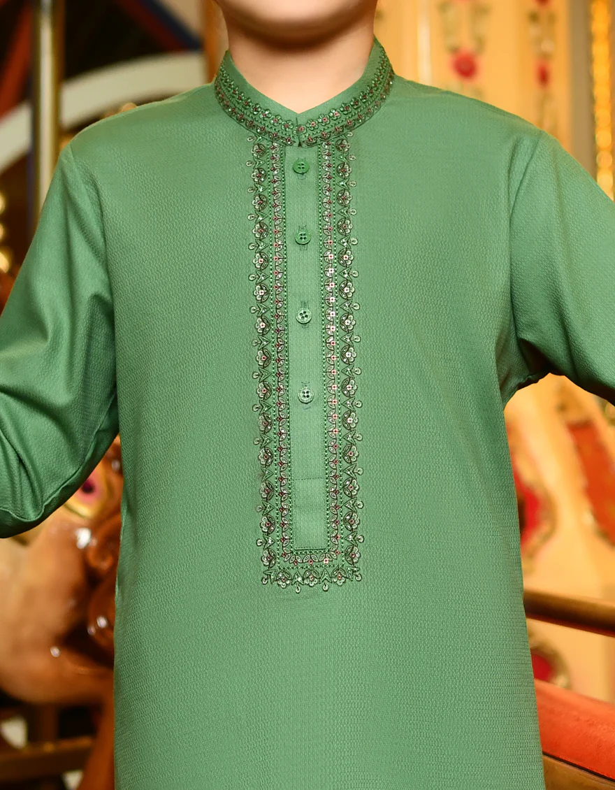 PARROT GREEN COTTON KURTA | JCK-S-US-38805/S23/JJ9010-FL - Image 2