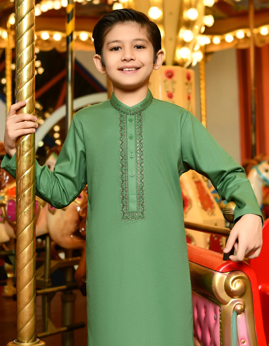PARROT GREEN COTTON KURTA | JCK-S-US-38805/S23/JJ9010-FL - Image 3