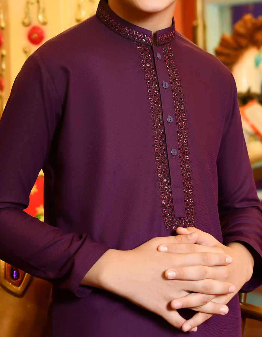 PURPLE BLENDED KURTA | JCK-S-US-38807/S23/JJ8632-FL - Image 2