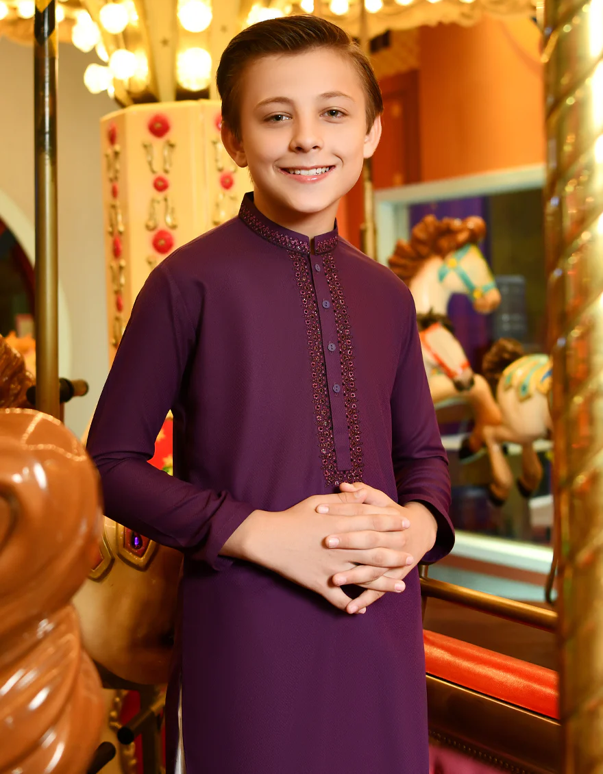 PURPLE BLENDED KURTA | JCK-S-US-38807/S23/JJ8632-FL - Image 3