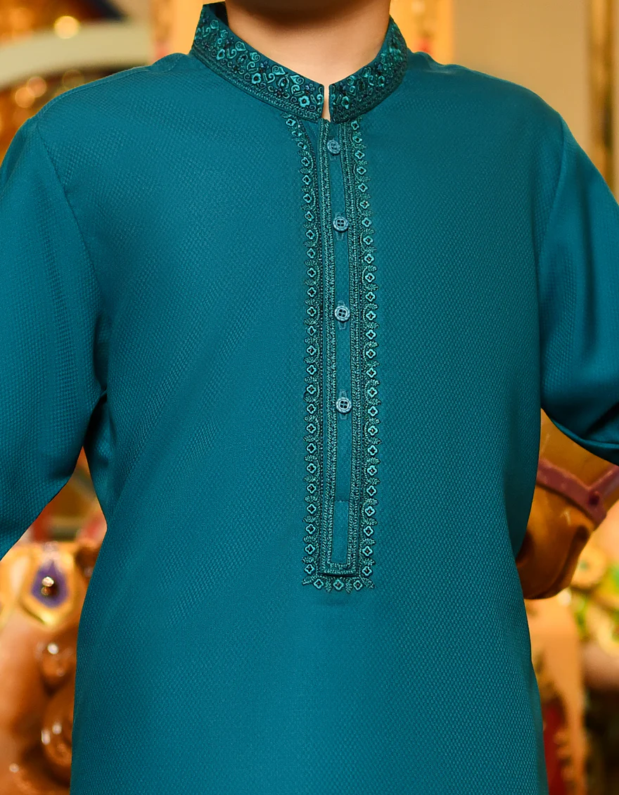 SEA GREEN BLENDED KURTA | JCK-S-US-38808/S23/JJ8632-FL - Image 2