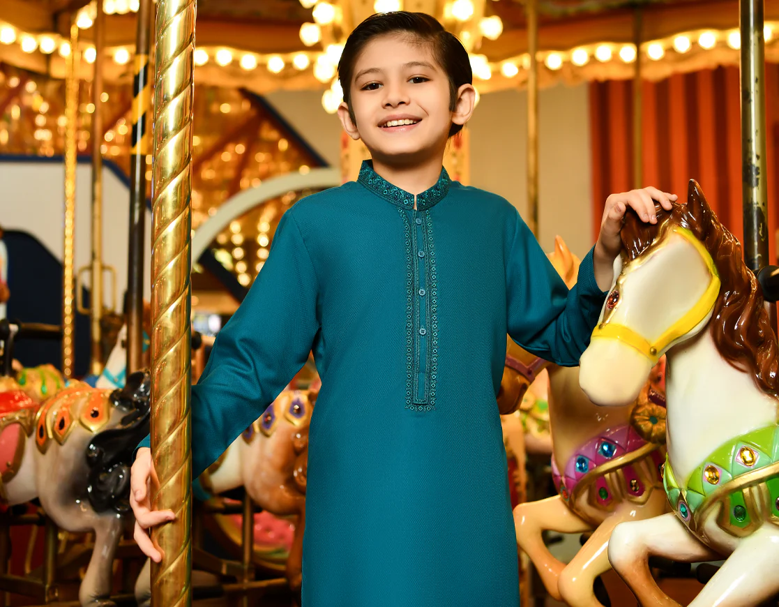 SEA GREEN BLENDED KURTA | JCK-S-US-38808/S23/JJ8632-FL - Image 3
