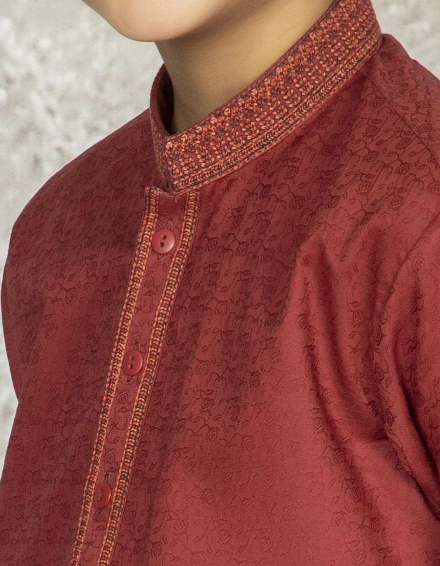 RED COTTON KURTA | JCK-S-US-39288/S22/JJ7030-SF - Image 2