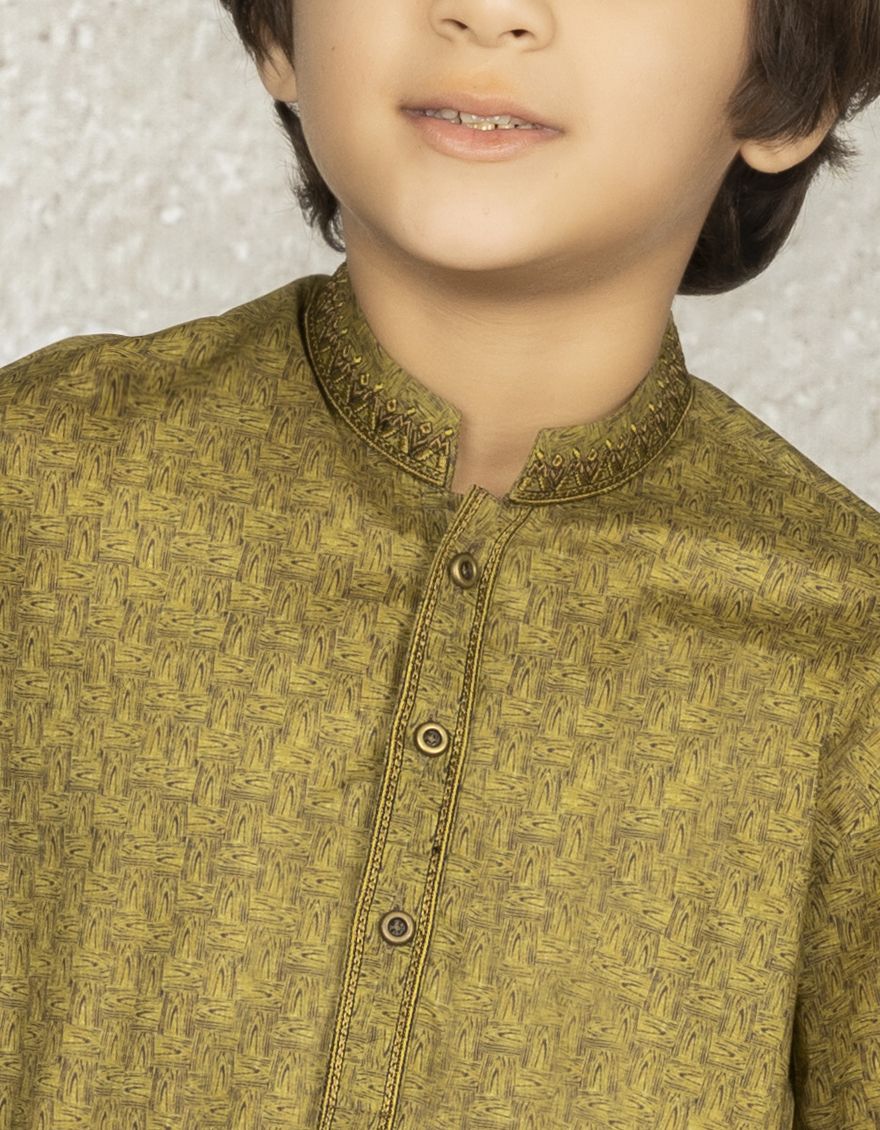 OLIVE GREEN KURTA | JCK-S-US-39299/S22/JJ7546-SF - Image 3