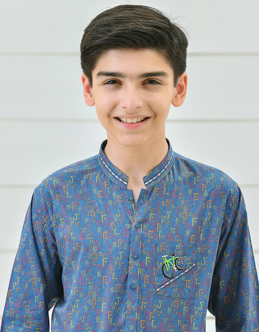 BLUE COTTON KURTA | JCK-S-US-39309/S22/JJ7546-SF - Image 2