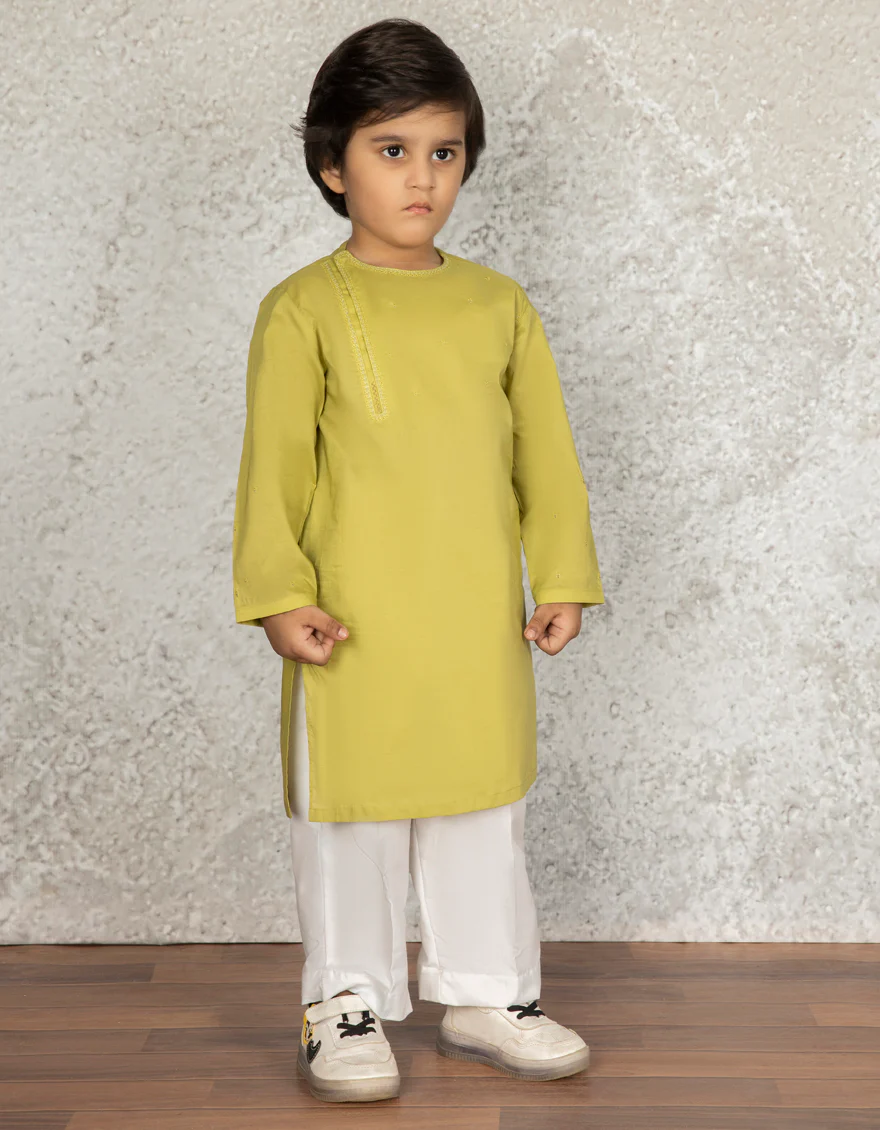GREEN COTTON KURTA | JCK-S-US-41104/S22/JJ7546-SF - Image 3