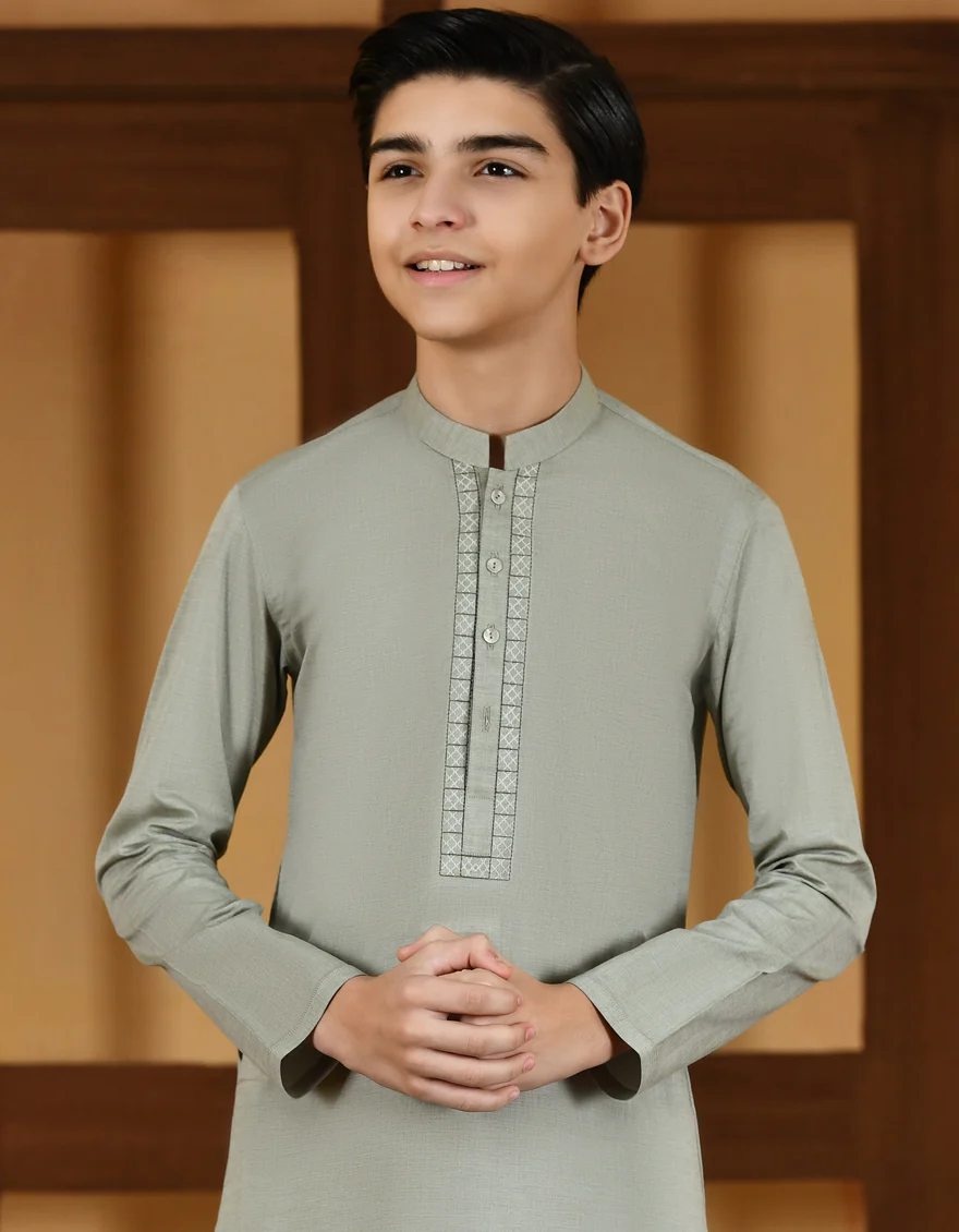 POWDER GREEN COTTON KURTA | JCK-S-US-41126/S23/JJ8345-CL - Image 2