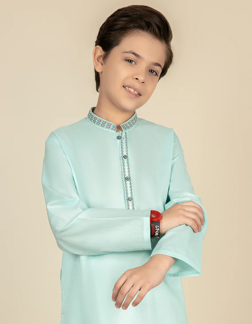 TURQUOISE COTTON KURTA | JCK-S-US-41132/S22/JJ7656-CL - Image 3