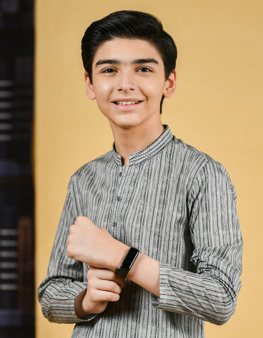 MULTI GREY COTTON KURTA | JCK-S-US-41150/S22/JJ7546-SF - Image 3