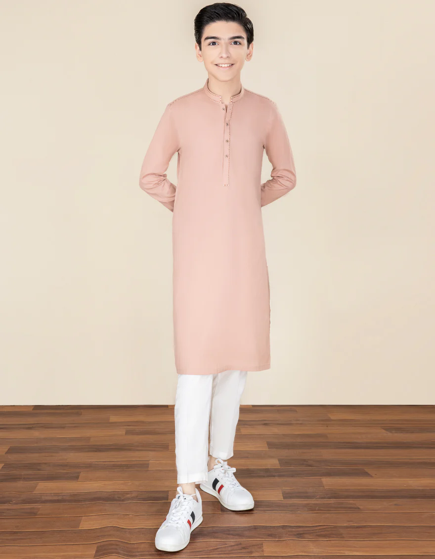 PEACH COTTON KURTA | JCK-S-US-41191/S22/JJ7636-CL