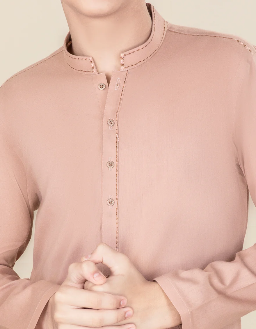 PEACH COTTON KURTA | JCK-S-US-41191/S22/JJ7636-CL - Image 2