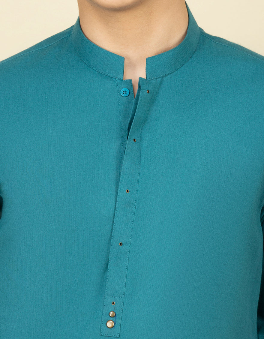 ZINC BLUE COTTON KURTA | JCK-S-US-41203/S22/JJ7636-PN - Image 3