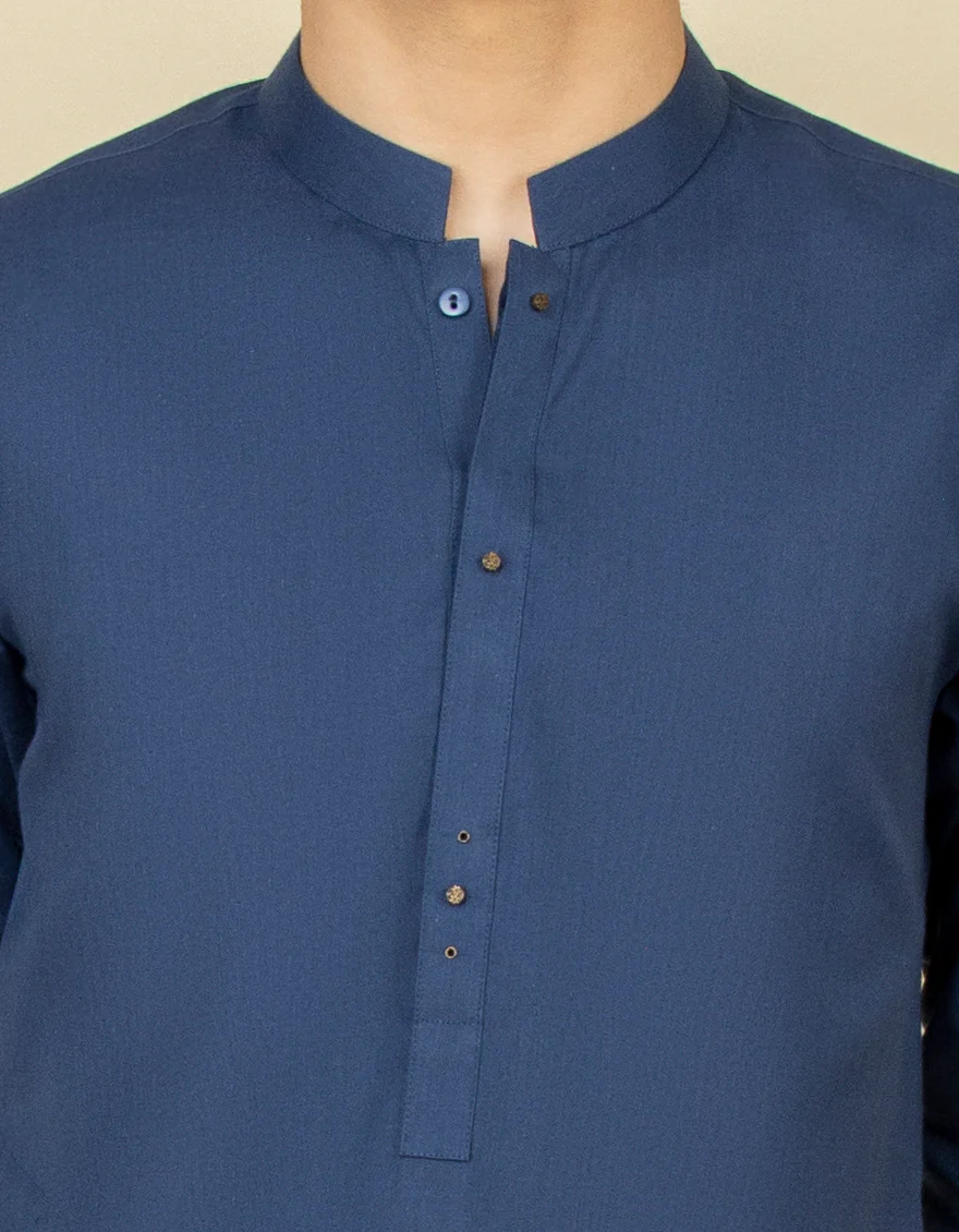 BLUE COTTON KURTA | JCK-S-US-41204/S22/JJ7636-PN - Image 2