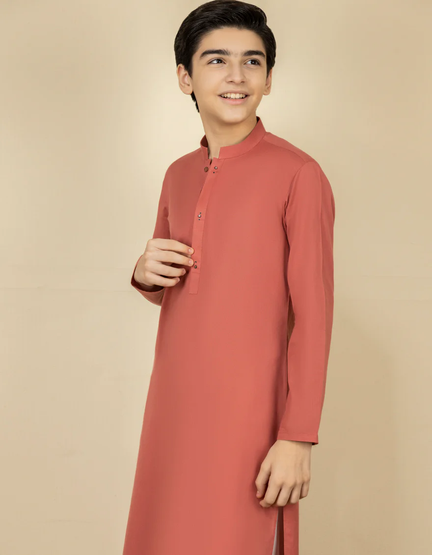 PEACH COTTON KURTA | JCK-S-US-41210/S22/JJ7636-PN - Image 2